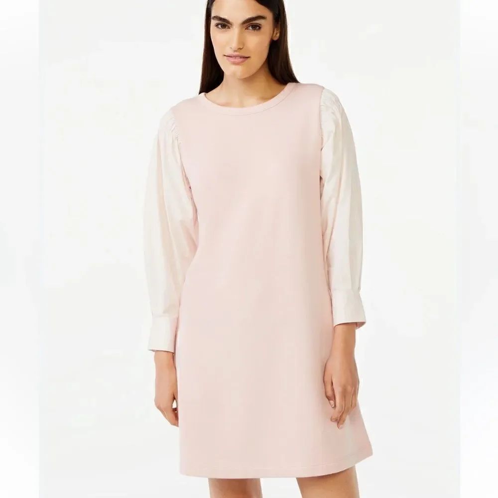 NEW Free Assembly Smocked Mini Dress with Square Shoulders Women’s Large